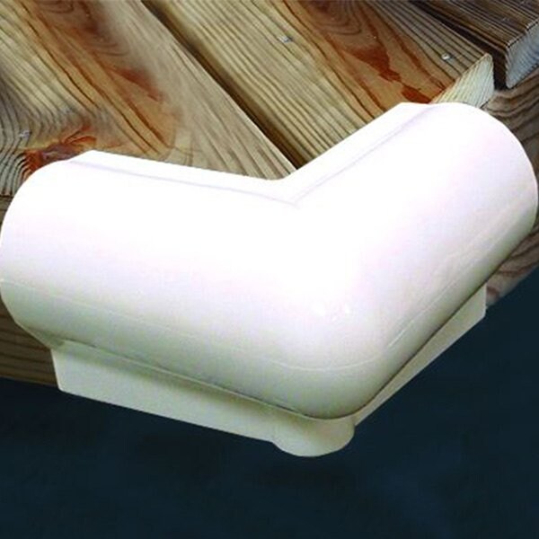 MOLDED 90DEG DOCK CORNER 6IN X 6IN PVC WHT